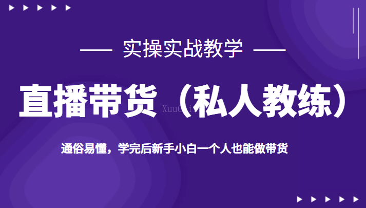 直播带货（私人教练），实操实战教学，通俗易懂，学完后新手小白一个人也能做带货-续财库