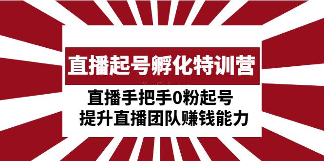 直播起号孵化特训营：直播手把手0粉起号 提升直播团队赚钱能力-续财库