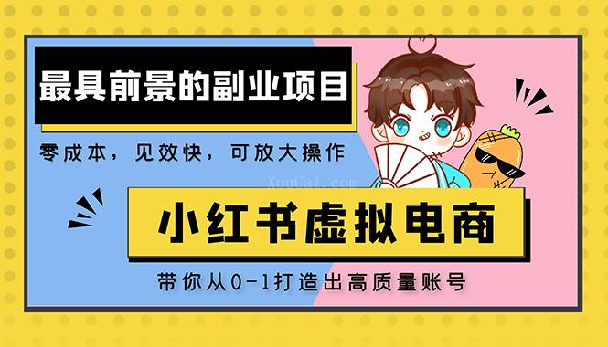 小红书蓝海大市场虚拟电商项目，手把手带你打造出日赚2000+高质量红薯账号-续财库