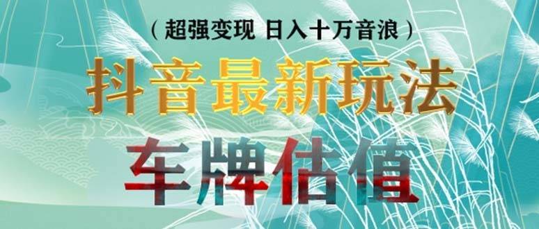 抖音最新无人直播变现直播车牌估值玩法项目 轻松日赚几百+【详细玩法教程】-续财库