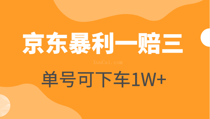 京东暴利一赔三，单号可下车1W+，新号基本稳下（仅供揭秘）-续财库