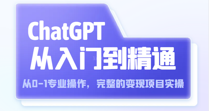 ChatGPT从入门到精通 从0-1专业操作，完整的变现项目实操（视频+文档）-续财库