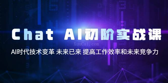 Chat AI初阶实战课，AI时代技术变革 未来已来 提高工作效率和未来竞争力-续财库