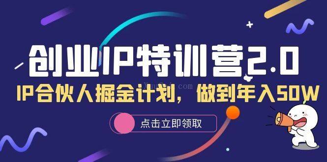 创业IP特训营2.0，IP合伙人掘金计划，做到年入50W-续财库