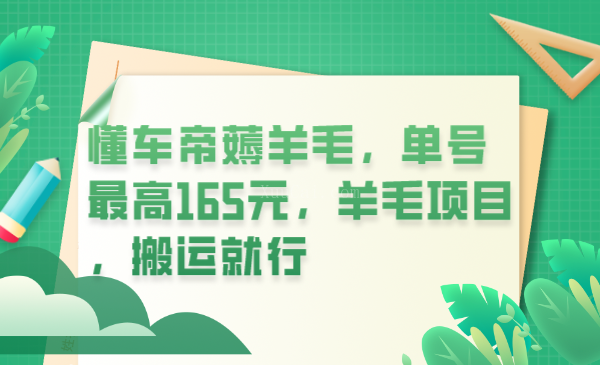 懂车帝薅羊毛，单号最高165元，羊毛项目，搬运就行-续财库