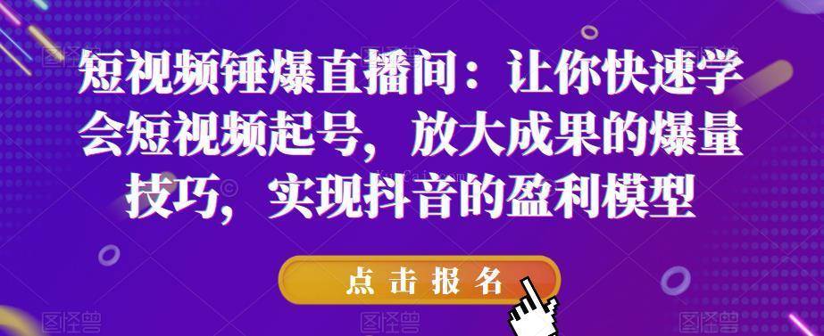 短视频锤爆直播间：让你快速学会短视频起号，放大成果的爆量技巧，实现抖音的盈利模型-续财库