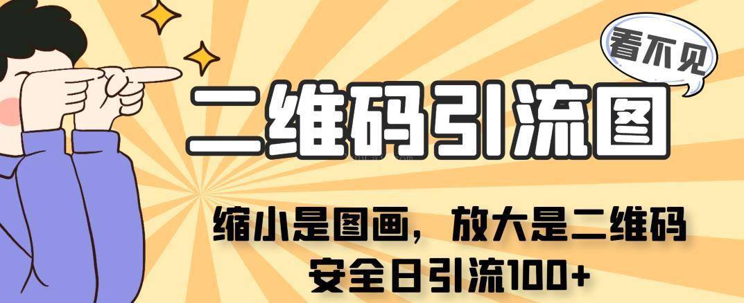 看不见二维码的引流图，缩小是图画，放大是二维码，安全日引流100+-续财库