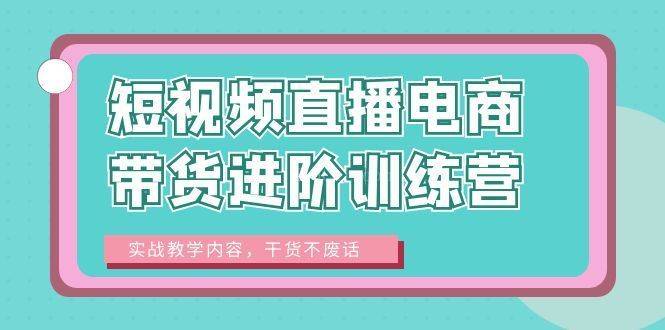 短视频直播电商带货进阶训练营：实战教学内容，干货不废话！-续财库