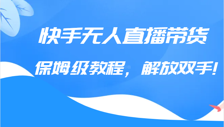 快手无人直播带货保姆级教程，解放双手（教程+软件）-续财库