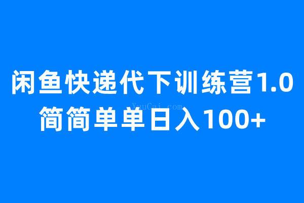 闲鱼快递代下训练营1.0，简简单单日入100+-续财库