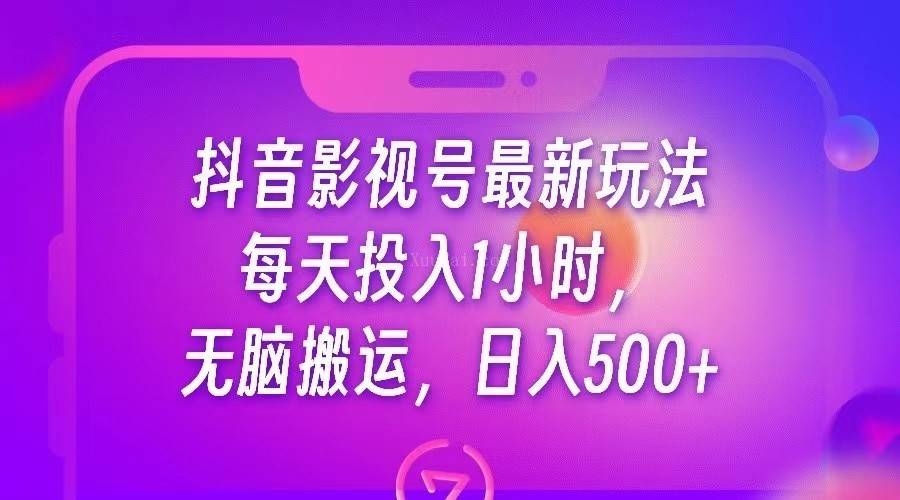 抖音影视号最新玩法，每天只需1小时，无脑搬运，日入500+-续财库