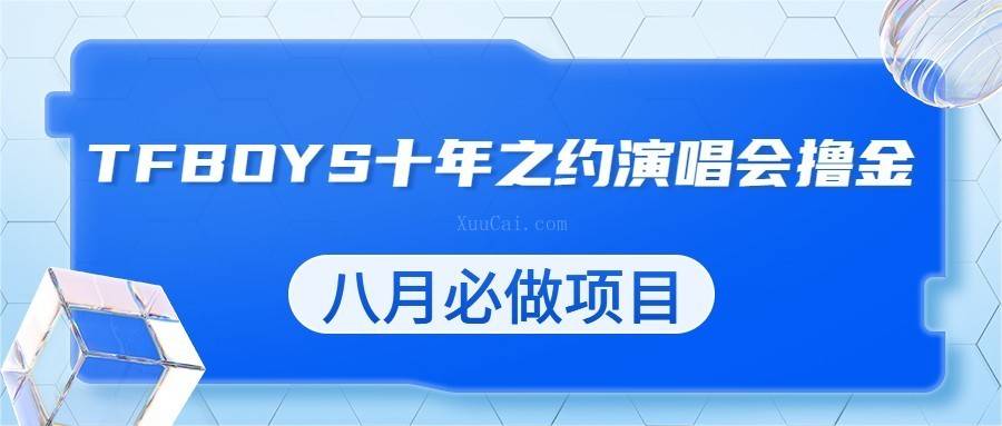 最新蓝海项目，靠最近非常火的TFBOYS十年之约演唱会流量掘金，八月必做的项目-续财库