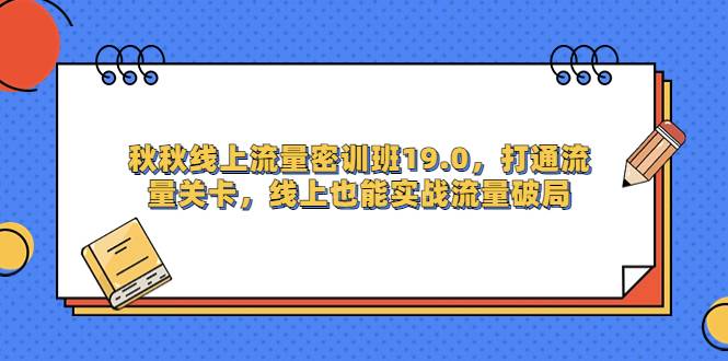 秋秋线上流量密训班19.0，打通流量关卡，线上也能实战流量破局-续财库