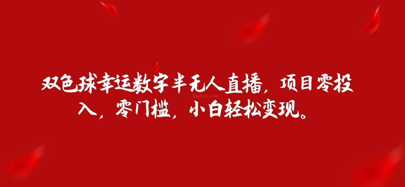 双色球幸运数字半无人直播，项目零投入，零门槛，小白轻松变现-续财库