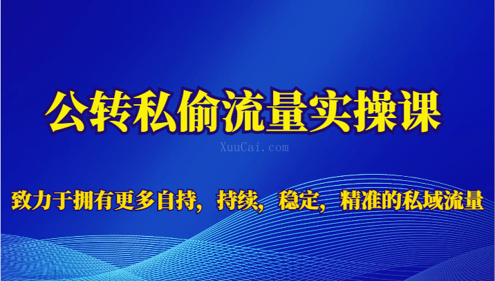 公转私偷流量实操课，致力于拥有更多自持，持续，稳定，精准的私域流量-续财库