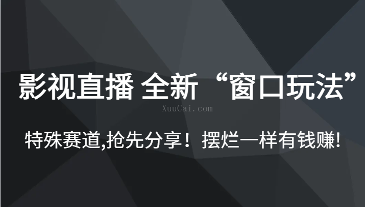 影视直播 全新“窗口玩法”，特殊赛道,抢先分享！摆烂一样有钱赚-续财库