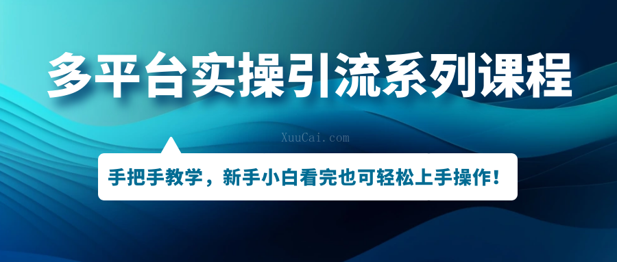 多平台实操引流系列课程，手把手教学，新手小白看完也可轻松上手引流操作-续财库