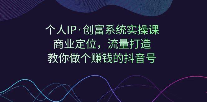 个人IP·创富系统实操课：商业定位，流量打造，教你做个赚钱的抖音号-续财库