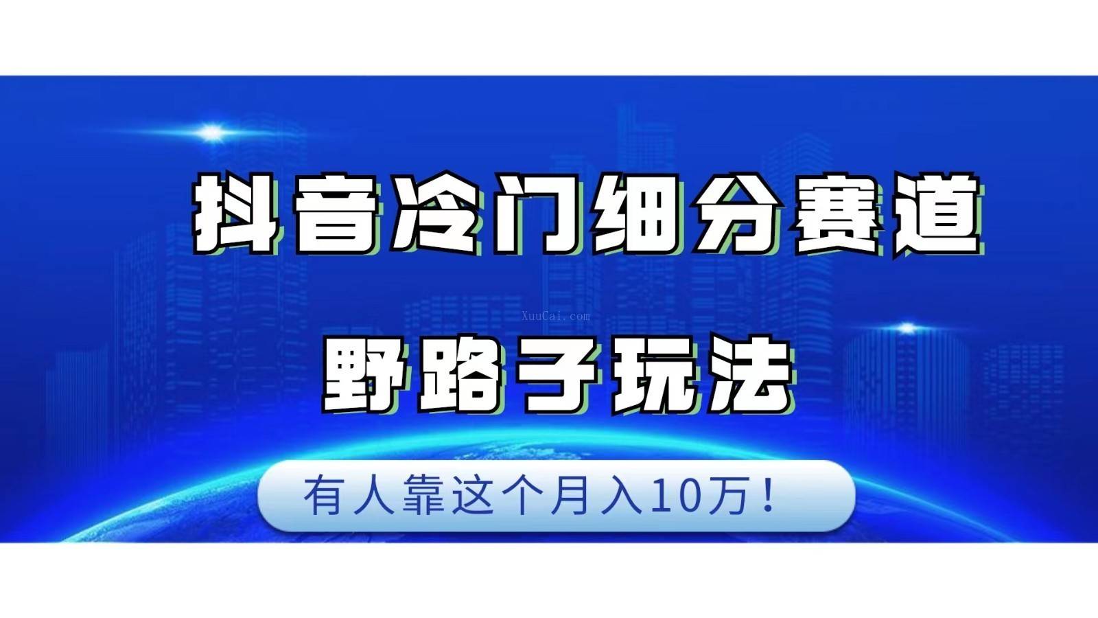 抖音冷门细分赛道野路子玩法，有人靠这个月入10万-续财库