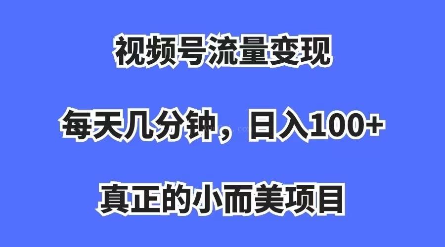 视频号流量变现，每天几分钟，收入100+，真正的小而美项目-续财库