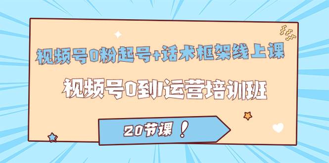 视频号·0粉起号+话术框架线上课：视频号0到1运营培训班（20节课）-续财库