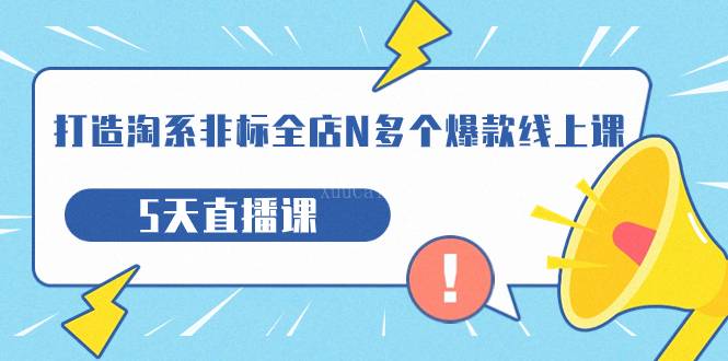 打造-淘系-非标全店N多个爆款线上课，5天直播课（19期）-续财库