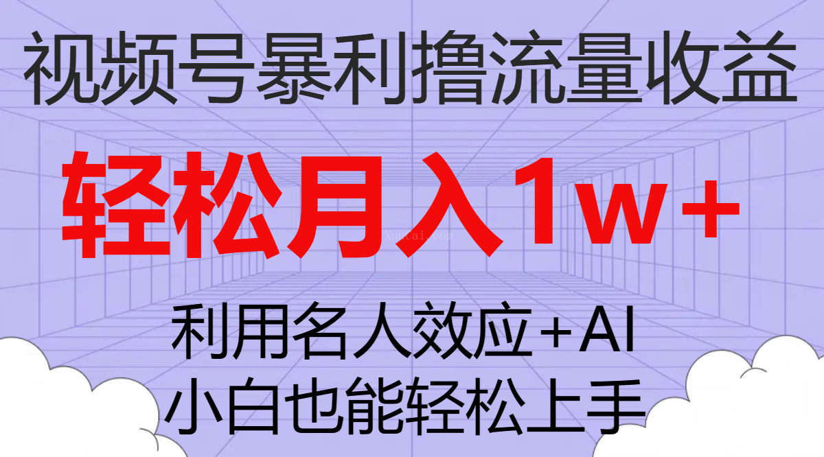 视频号暴利撸流量收益，小白也能轻松上手，轻松月入1w+-续财库