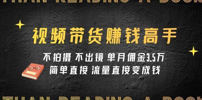 视频带货赚钱高手课程：不拍摄 不出镜 单月佣金3.5w 简单直接 流量直接变钱-续财库