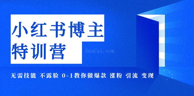 小红书博主爆款特训营-11期 无需技能 不露脸 0-1教你做爆款 涨粉 引流 变现-续财库