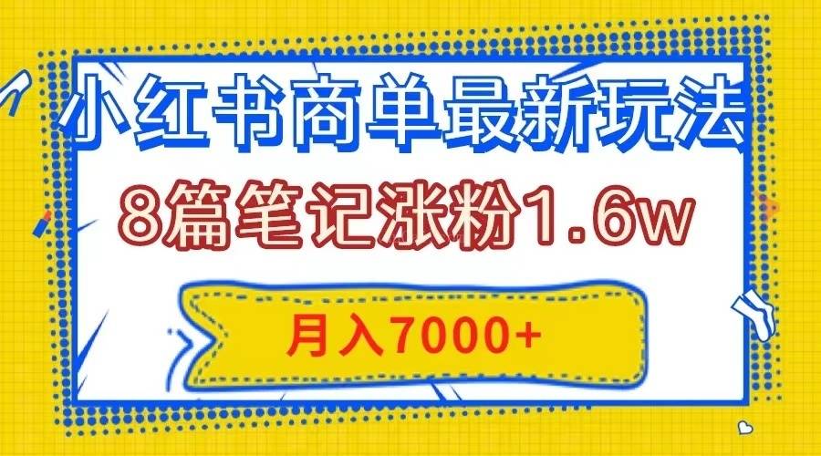 小红书商单最新玩法，8篇笔记涨粉1.6w，几分钟一个笔记，月入7000+-续财库