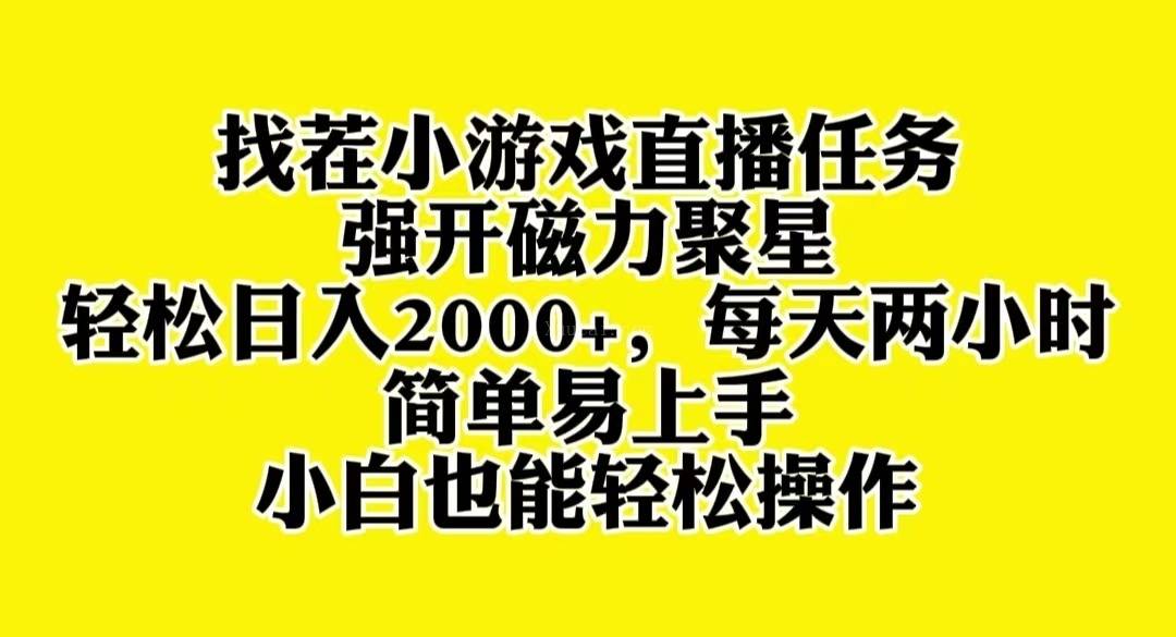 找茬小游戏直播，强开磁力聚星，轻松日入2000+，小白也能轻松上手-续财库