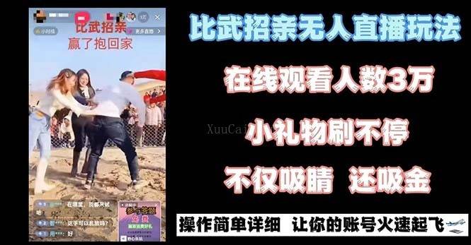 最近很火的无人直播“比武招亲”的一个玩法项目简单-续财库