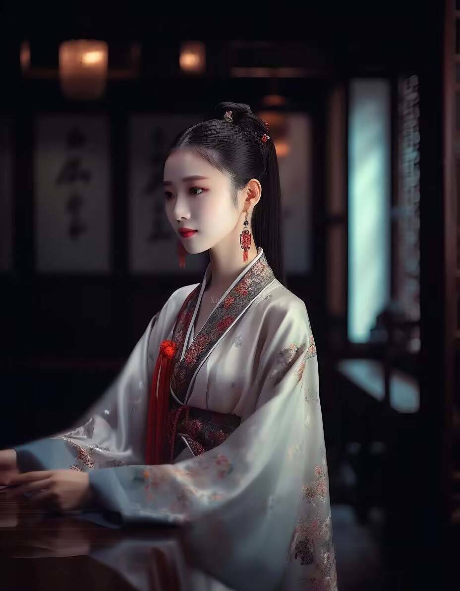 图片[8]-Midjourney关键词-AI生成中国风古装汉服美女人像提示关键词-续财库