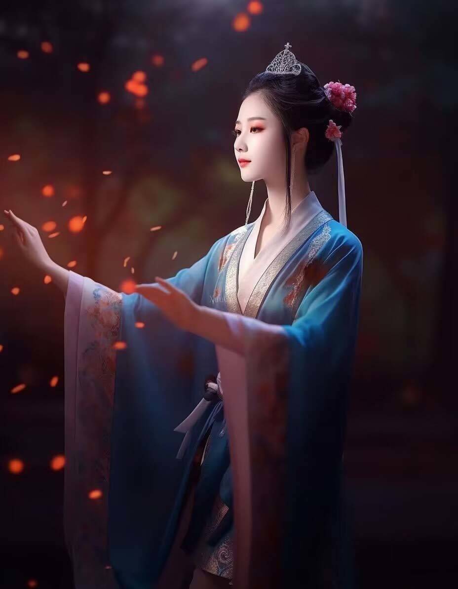 图片[9]-Midjourney关键词-AI生成中国风古装汉服美女人像提示关键词-续财库