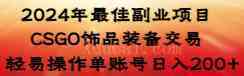 2024年最佳副业项目 CSGO饰品装备交易 轻易操作单账号日入200+-续财库