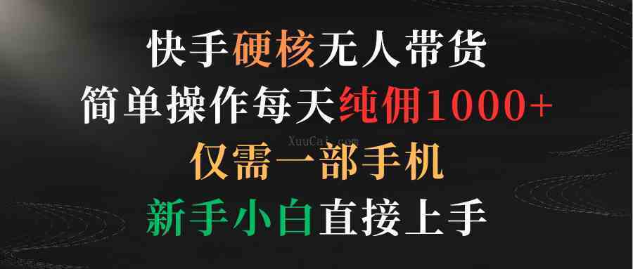 快手硬核无人带货，简单操作每天纯佣1000+,仅需一部手机，新手小白直接上手-续财库