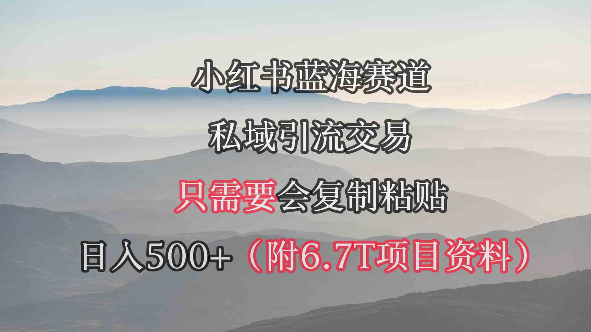 小红书短剧赛道，私域引流交易，会复制粘贴，日入500+（附6.7T短剧资源）-续财库